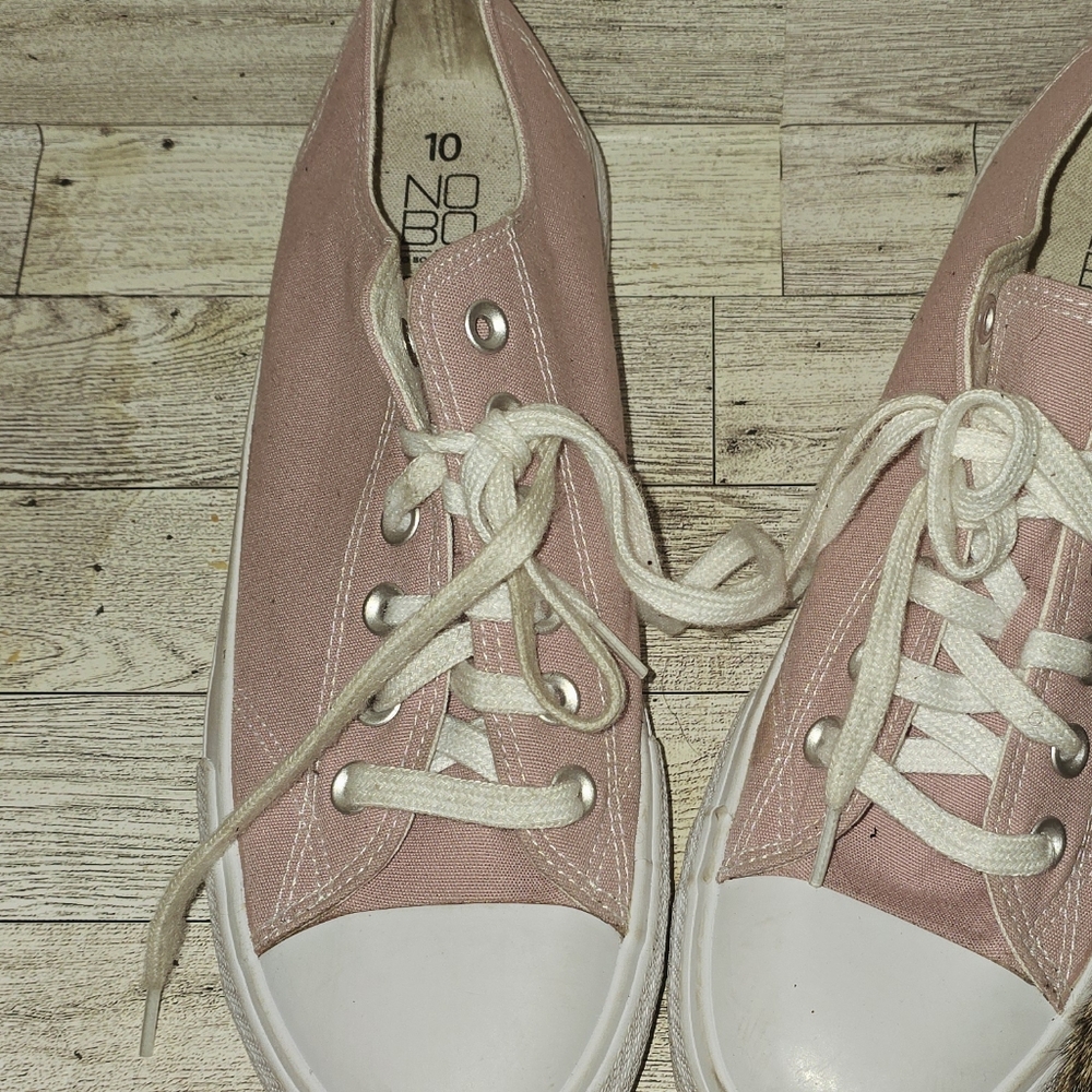 No Boundaries Pink and White Sneakers Casual Canvas